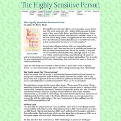 The Highly Sensitive Person in Love