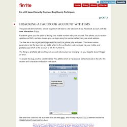 Hijacking a Facebook Account with SMS