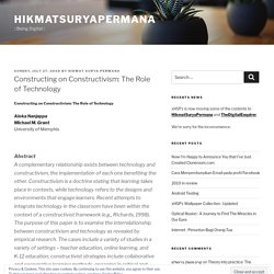 (15) Constructing on Constructivism: The Role of Technology – HikmatSuryaPermana