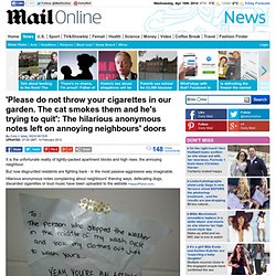 Hilarious anonymous notes left on neighbours doors