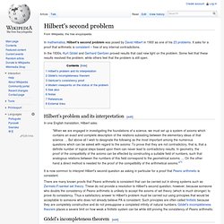 Hilbert's second problem