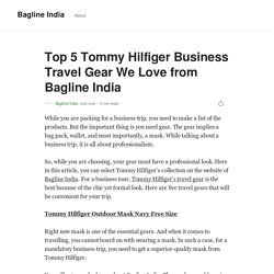 Top 5 Tommy Hilfiger Business Travel Gear We Love from Bagline India