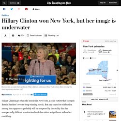 Hillary Clinton won New York, but her image is underwater