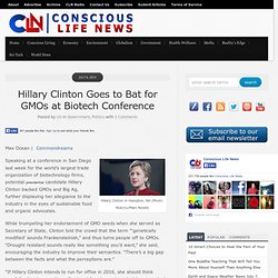 Hillary Clinton Goes to Bat for GMOs at Biotech Conference