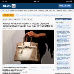 Hermes Himalayan Niloticus Crocodile Diamond Birkin handbag is world's most expensive at $417,000