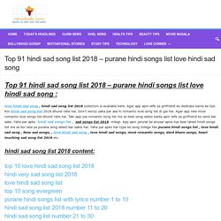 Top 91 hindi sad song list 2018 -purane hindi songs love hindi sad song