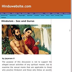 Hinduism - Sex and Gurus