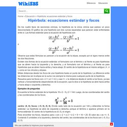 Hipérbola: ecuaciones estándar y focos