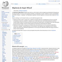 Hipótesis de Sapir-Whorf