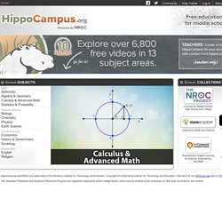 HippoCampus - Homework and Study Help - Free help with your algebra, biology, environmental science, American government, US history, physics and religion homework