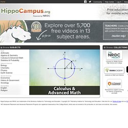 HippoCampus - Homework and Study Help - Free help with your algebra, biology, environmental science, American government, US history, physics and religion homework