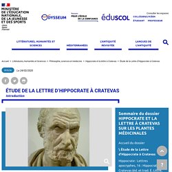 Étude de la Lettre d’Hippocrate à Cratevas