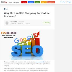Why Hire an SEO Company For Online Business?