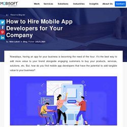 How to Hire Mobile App Developers for Your Company