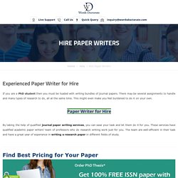 Hire paper and Article writers for PhD