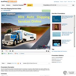 Hire Auto Shipping Services Online