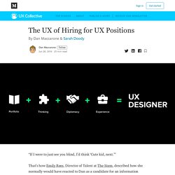 The UX of Hiring for UX Positions - UX Collective