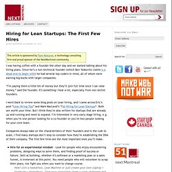 Hiring for Lean Startups: The First Few Hires