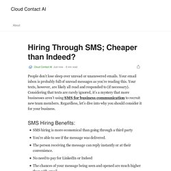 Hiring Through SMS; Cheaper than Indeed?