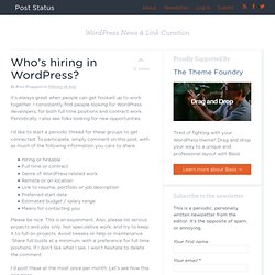 Who's hiring in WordPress?