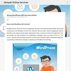 Hiring WordPress SEO Services Online