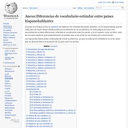 Anexo:Diferencias de vocabulario estándar entre países hispanohablantes