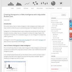 Creating Histograms in Web Intelligence with Adjustable Bucket Sizes