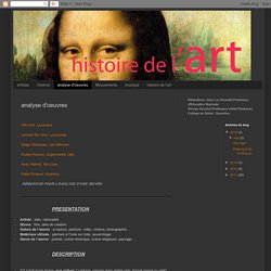 histoire des arts: analyse d'oeuvres