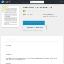We can do it - Histoire des Arts - Rapports de Stage - Ghtf