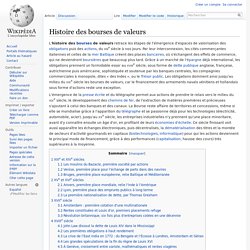 Histoire des bourses de valeurs — Wikipédia
