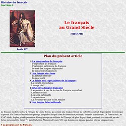 Histoire du français: Le Grand Siècle