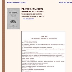 Pline l'Ancien : Histoire naturelle : livre XXXVI TRAITANT DE LA PEINTURE ET DES COULEURS.