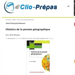 Histoire de la pensée géographique Clio Prépas
