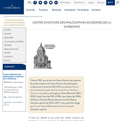 CHSPM - Centre d'histoire des systèmes de pensée moderne (EA 1451)