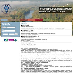Société de l'histoire du Protestantisme dans la Vallée de la Dordogne