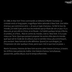 Martin Scorsese, histoires de New York - La Cinémathèque française