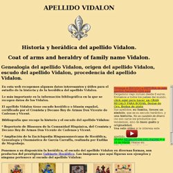Historia y escudo del apellido Vidalon
