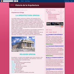 Historia de la Arquitectura: Arquitectura Griega