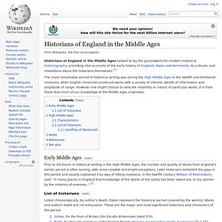 Historians of England in the Middle Ages