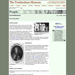Paul Whitehead: Writers, Poets and Historians: The Twickenham Museum