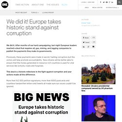 We did it! Europe takes historic stand against corruption