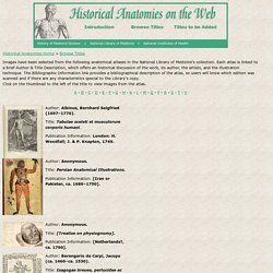 Historical Anatomies on the Web: Browse Titles