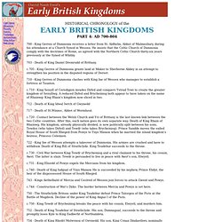 Historical Chronology of the Early British Kingdoms AD 700-804