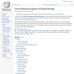 List of historical regions of Central Europe