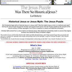 Historical Jesus or Jesus Myth: The Jesus Puzzle