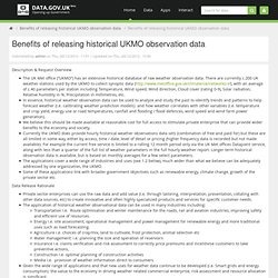 Benefits of releasing historical UKMO observation data