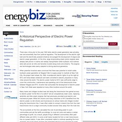 A Historical Perspective of Electric Power Regulation