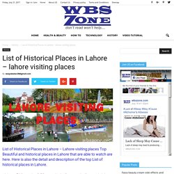 List of Historical Places in Lahore – Lahore visiting places