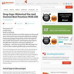 Drop Caps: Historical Use And Current Best Practices
