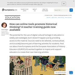 How can online tools promote historical thinking? A teacher training guide now available